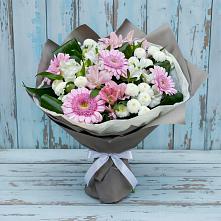 Букет цветов из:  Герберы, Альстромерии и Хризантемы в Новопавловске