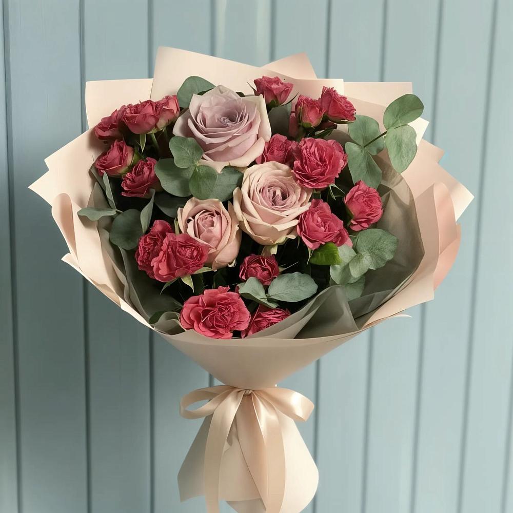 Букет цветов из: Гвоздики и Розы в Новопавловске