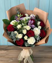 Букет цветов из:  Розы и Альстромерии #REPLACE_PRED# Новопавловске