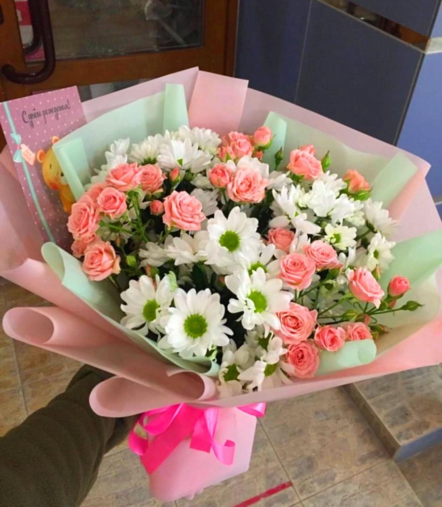 Букет цветов из: Розы и Хризантемы в Новопавловске