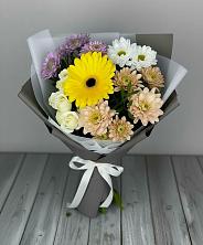 Букет цветов из:  Розы, Герберы и Хризантемы в Новопавловске
