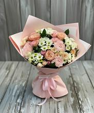 Букет цветов из:  Гвоздики, Розы и Хризантемы в Новопавловске