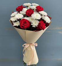 Букет цветов из:  Розы и Хризантемы #REPLACE_PRED# Новопавловске
