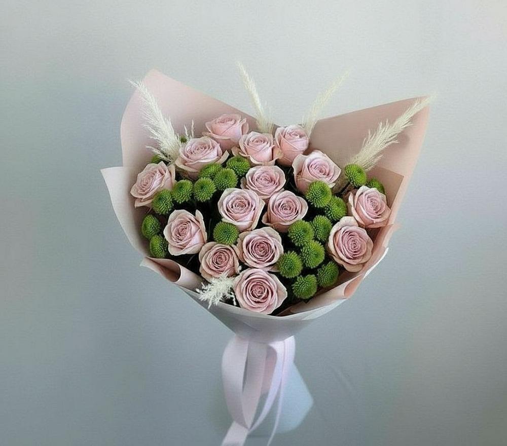 Букет цветов из: Розы и Хризантемы в Новопавловске