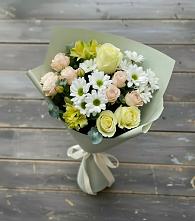 Букет цветов из:  Альстромерии, Розы и Хризантемы #REPLACE_PRED# Новопавловске