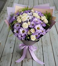 Букет цветов из:  Хризантемы и Розы #REPLACE_PRED# Новопавловске