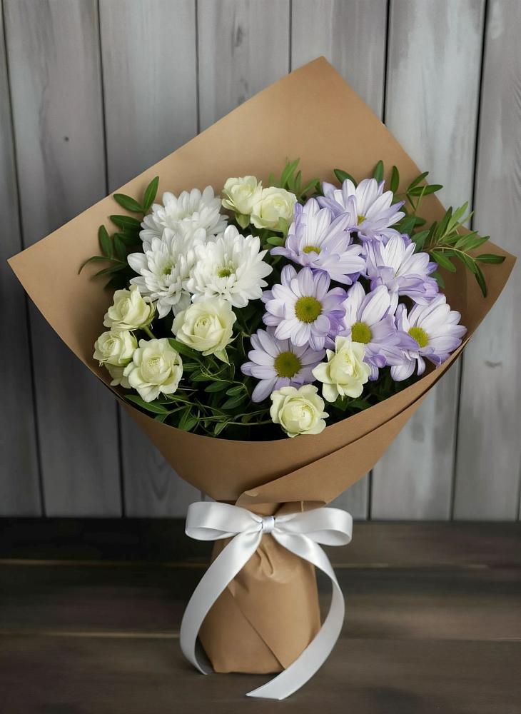 Букет цветов из: Хризантемы и Розы в Новопавловске